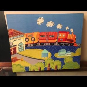 Adorable train painting.